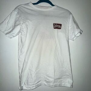 Vans White T-Shirt with Logo Patch